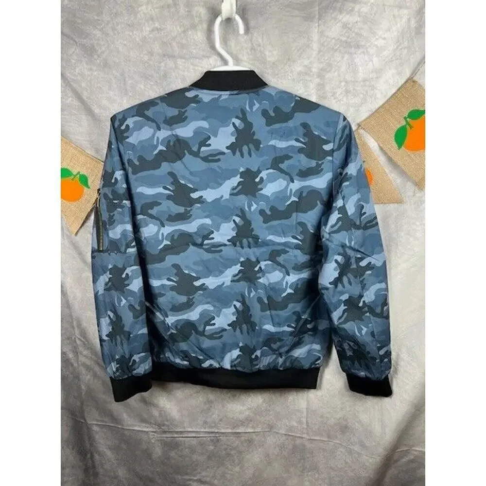 Mens Casual Windproof Bomber Jacket Full Zip Windbreaker Warm Winter Padded Coat